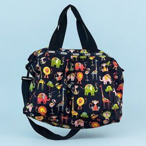 LeSportsac Ryan Zoo Animals Baby Diaper Bag Navy Blue - NEW